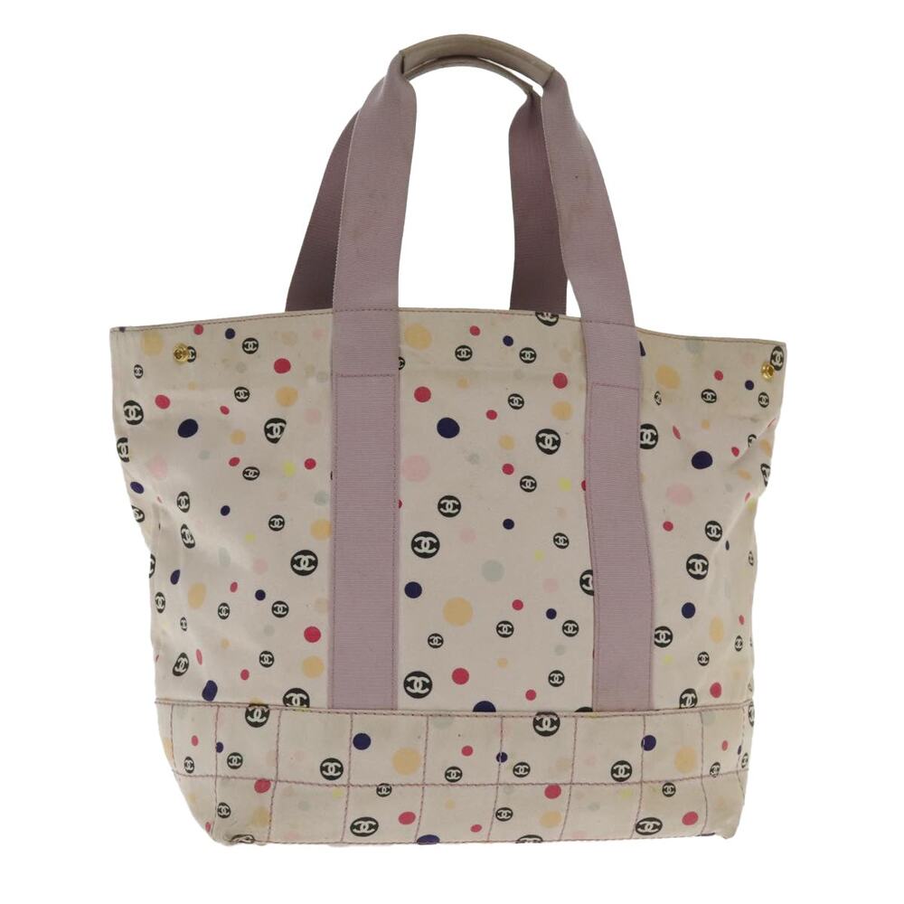 CHANEL Tote Bag Canvas Multicolor Gold CC